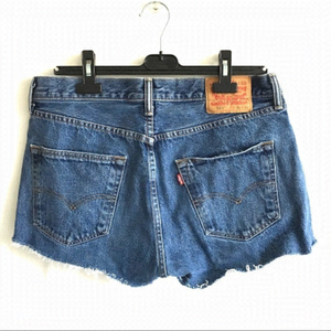 LEVIS 501 High Waisted Denim Shorts Blue Size 33